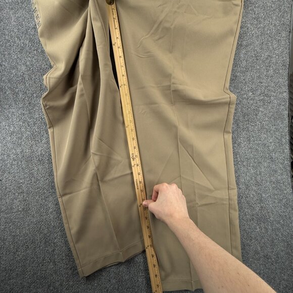 NWT HAGGAR Beige Pants 42x32 Cool 18 Khaki Slacks Polyester Comfort Waist Men - Picture 5 of 15